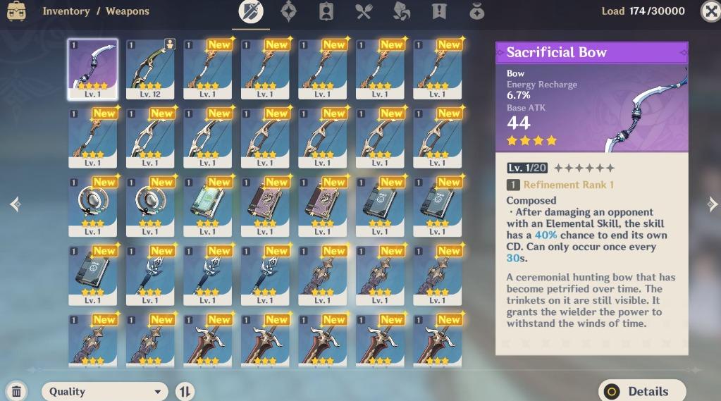 Genshin Impact Ar7 Mona Fishcl 4 Star Bow Toys Games Video Gaming Video Games On Carousell