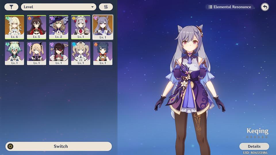 Genshin Impact Starter Account Ar7 Asia Server Keqing Electro Sword Limited Video Gaming Video Games On Carousell