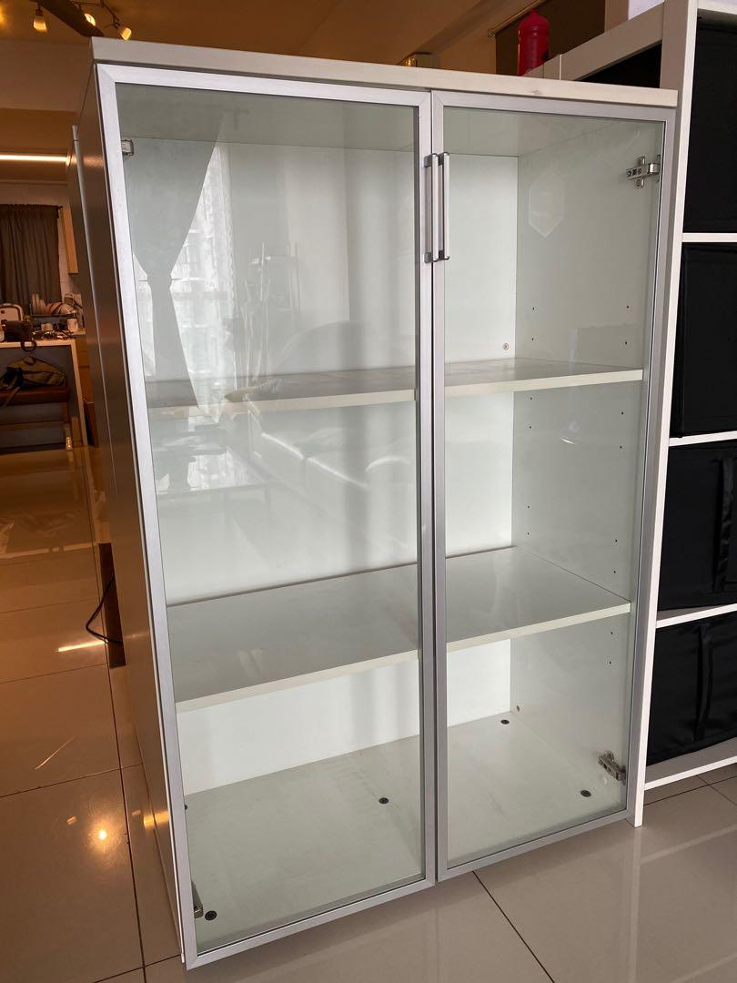 Glass Door Cabinet Home Furniture Furniture On Carousell