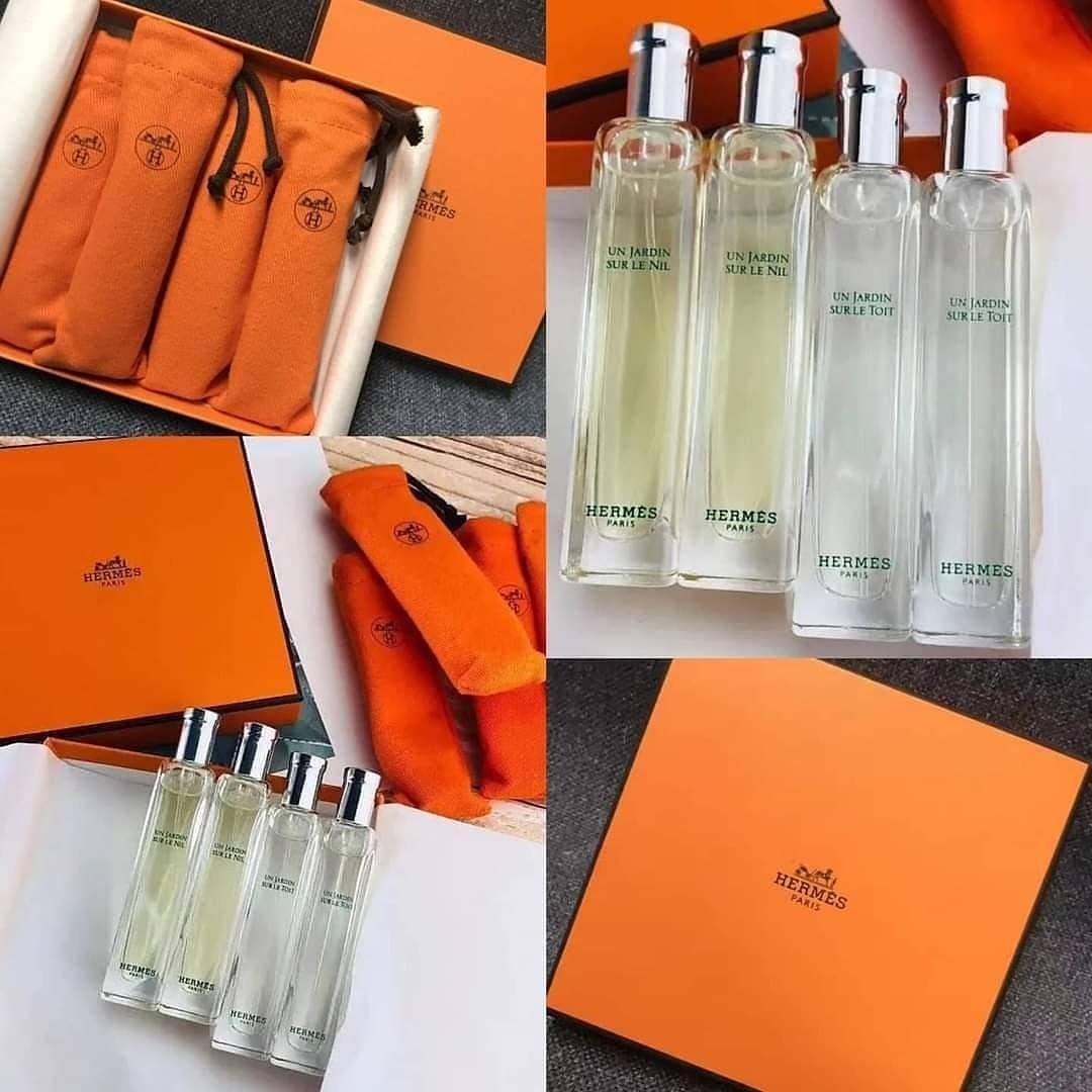 Hermes Un Jardin Perfume Set愛馬仕花園系列中性淡香水15ml 4 禮盒 尼羅河花園 2 屋頂花園 2 順豐到付或包平郵 美容 化妝品 沐浴 身體護理 沐浴及身體護理