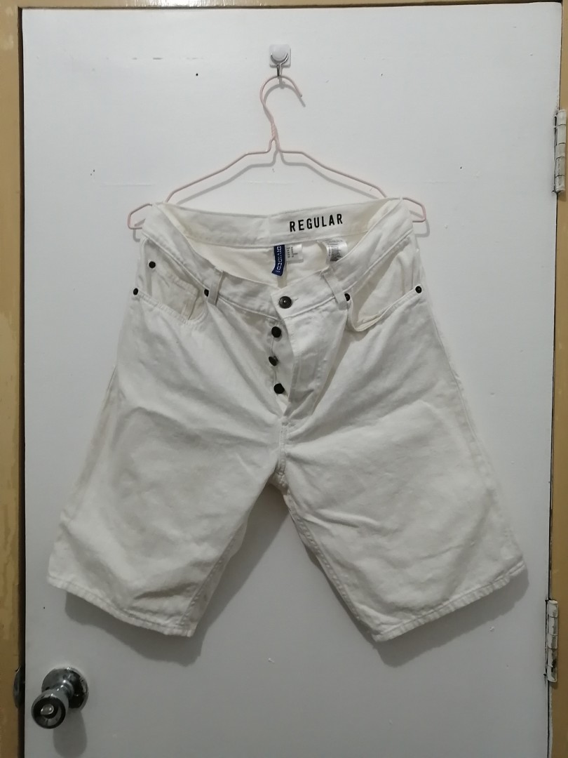 tapered denim shorts