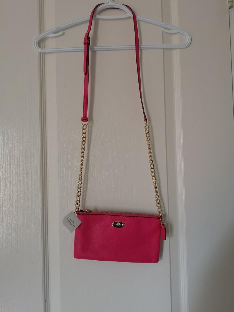 Coach Hot Pink Suede Demi Hampton Shoulder Bag #7558 | Property Room