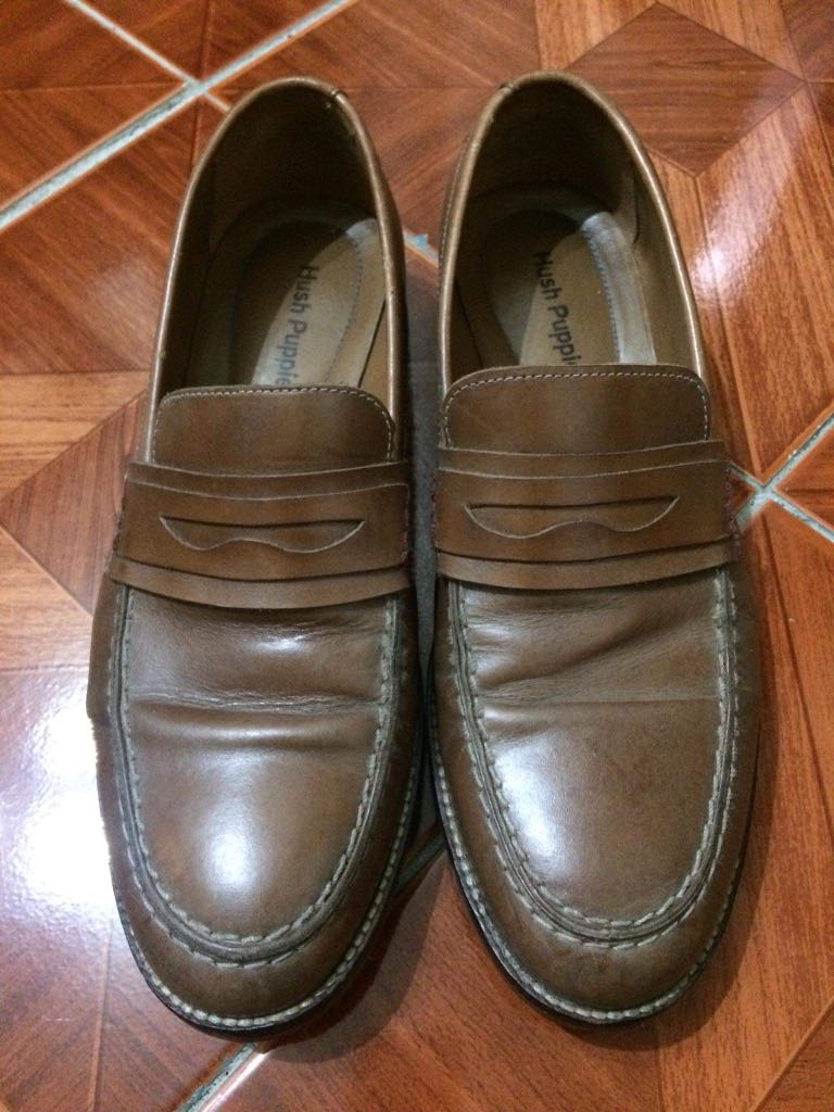 hush puppies leather loafers