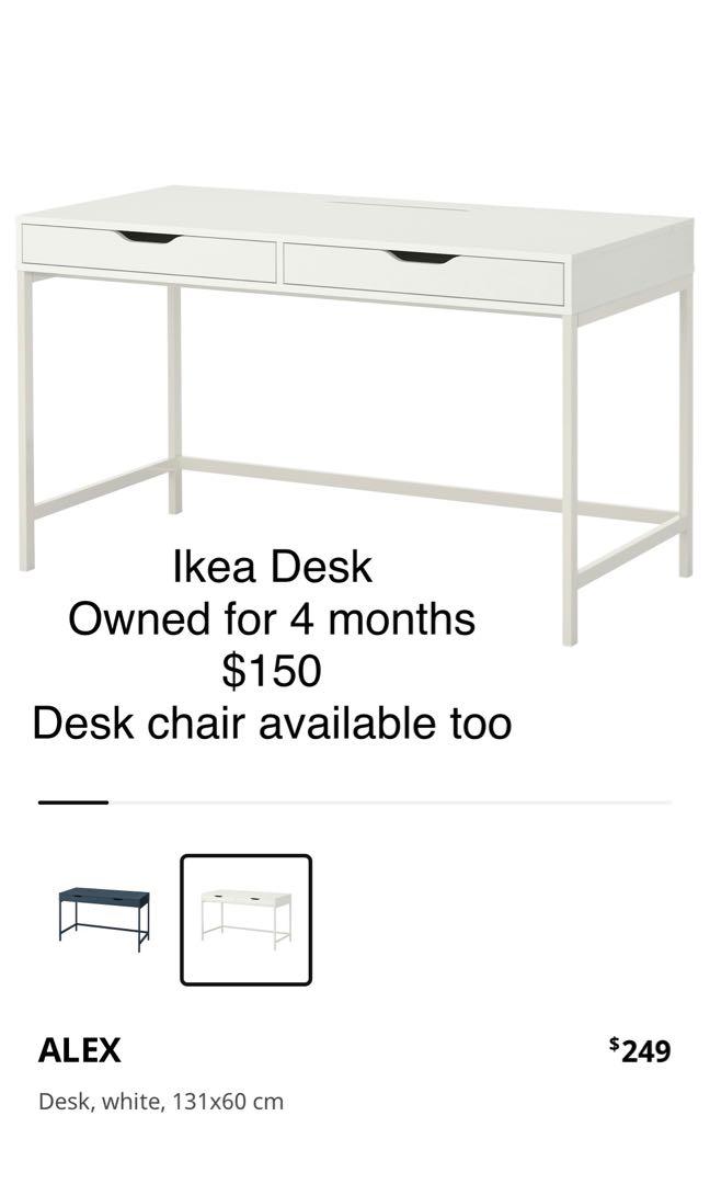 Ikea Alex Desk White, Furniture & Home Living, Furniture, Tablets