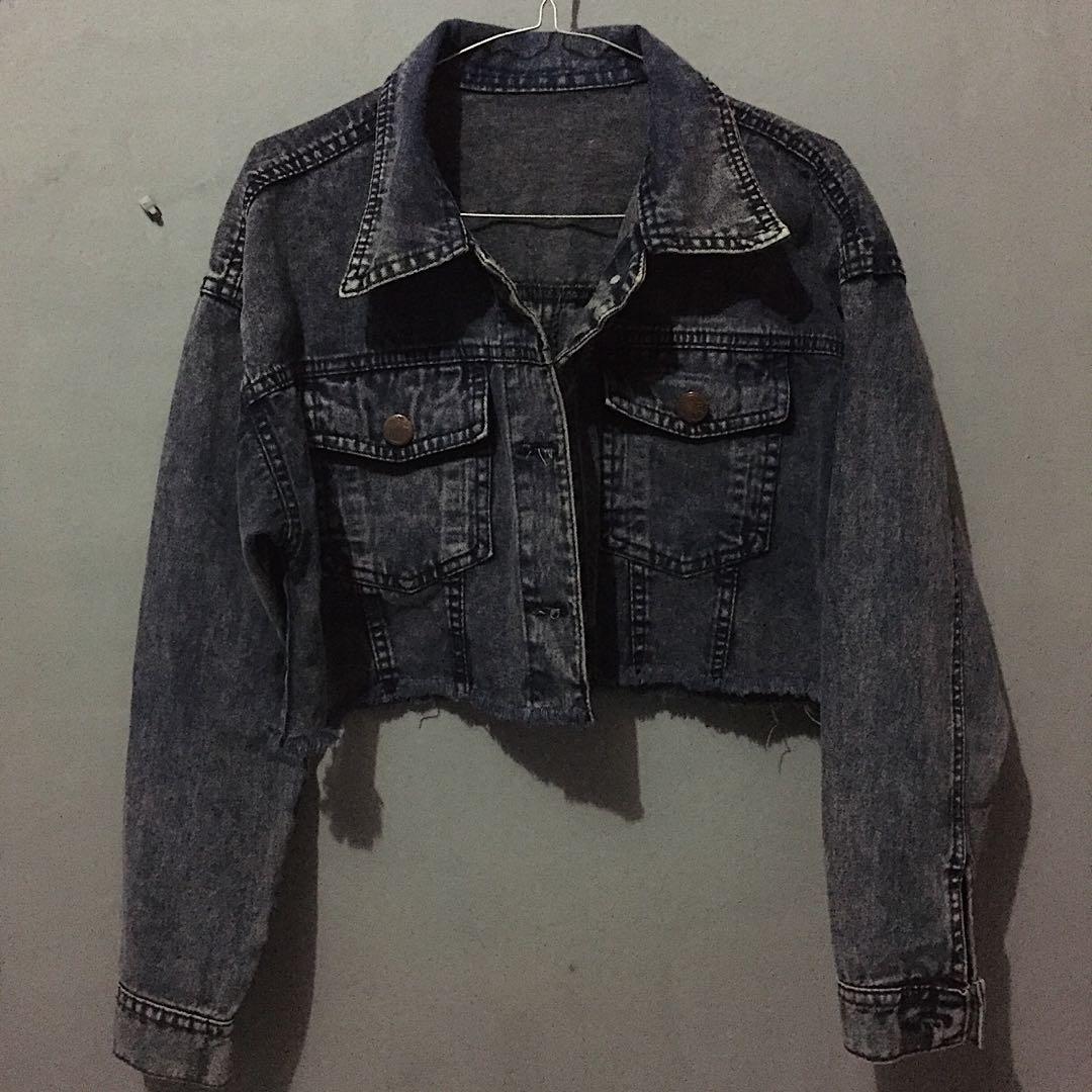 jaket denim crop