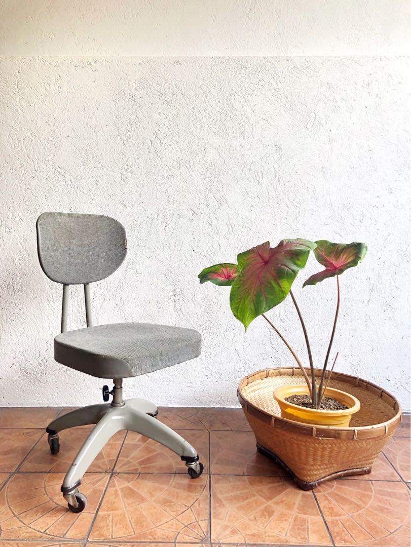 Japanese Swivel Office Chair In Grey Home Furniture Furniture Fixtures Tables Chairs On Carousell