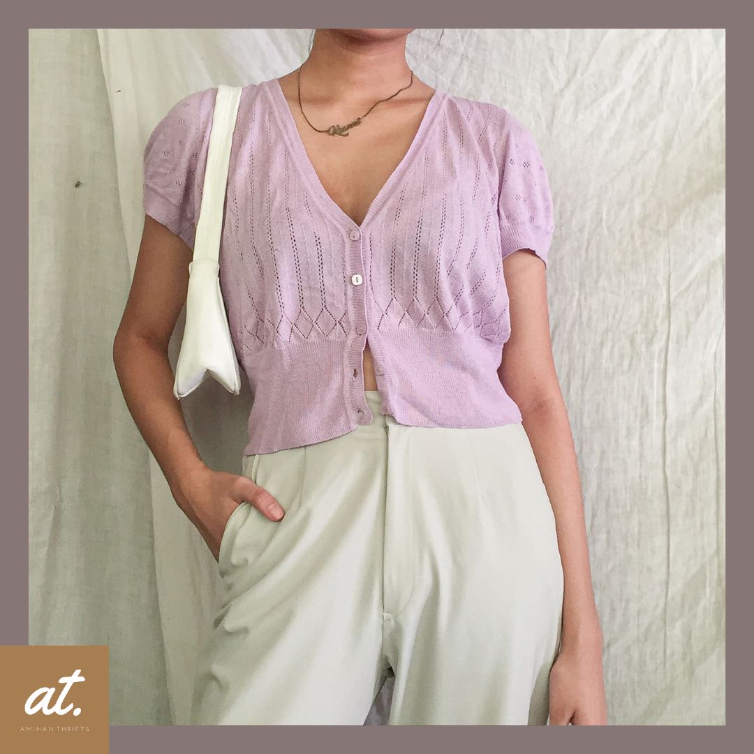 lilac cardigan top
