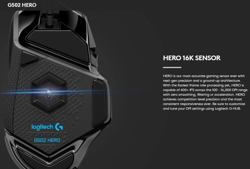 Logitech G502 HERO Gaming Mouse (16K SENSOR), Computers & Tech, Parts ...