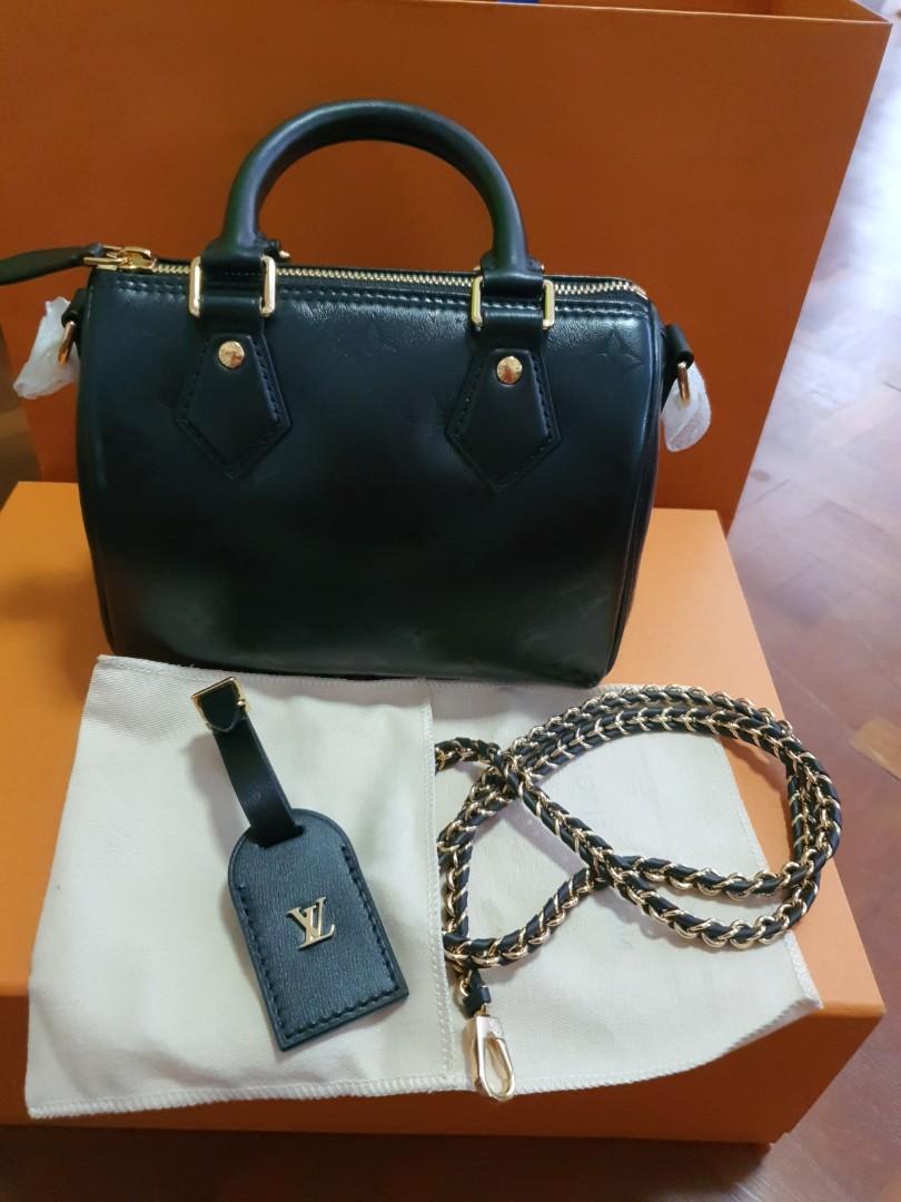 Louis Vuitton Black Monogram Ink Lambskin Speedy Bb Gold Hardware, 2020 (Like New), Womens Handbag