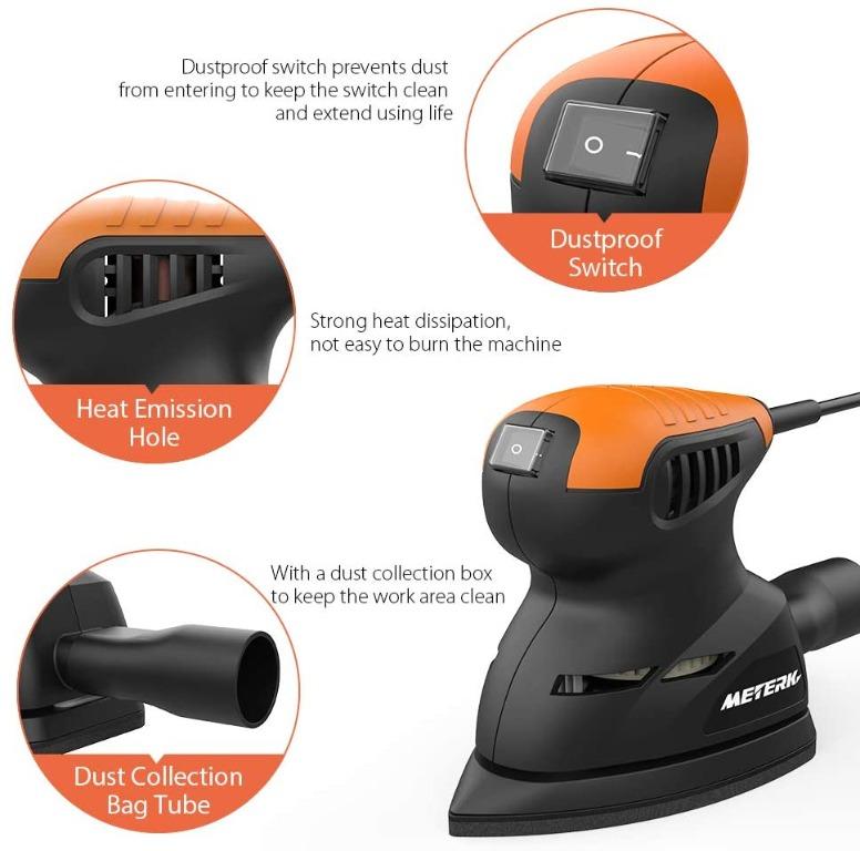 Meterk TS002 Mouse Sander Random Orbital Sander 125W 13500RPM Mouse