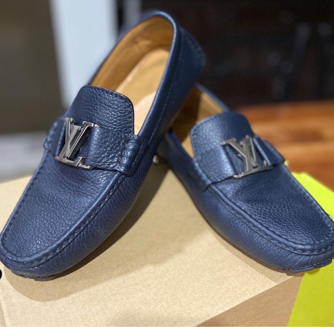 Authentic Louis Vuitton Monte Carlo Blue Leather Mens Loafer US8.5 EU41.5  UK7.5