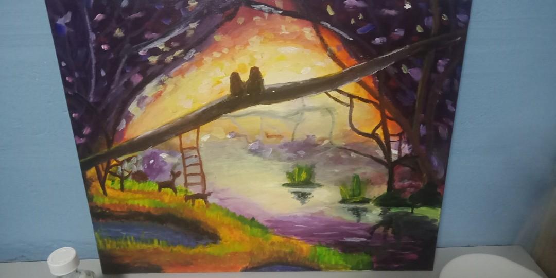 Acrylic Painting Whimsical Forest Design Craft Art Prints On Carousell These add to the whimsical look of the painting. carousell