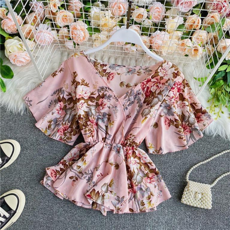 Floral chiffon shirt hot sale
