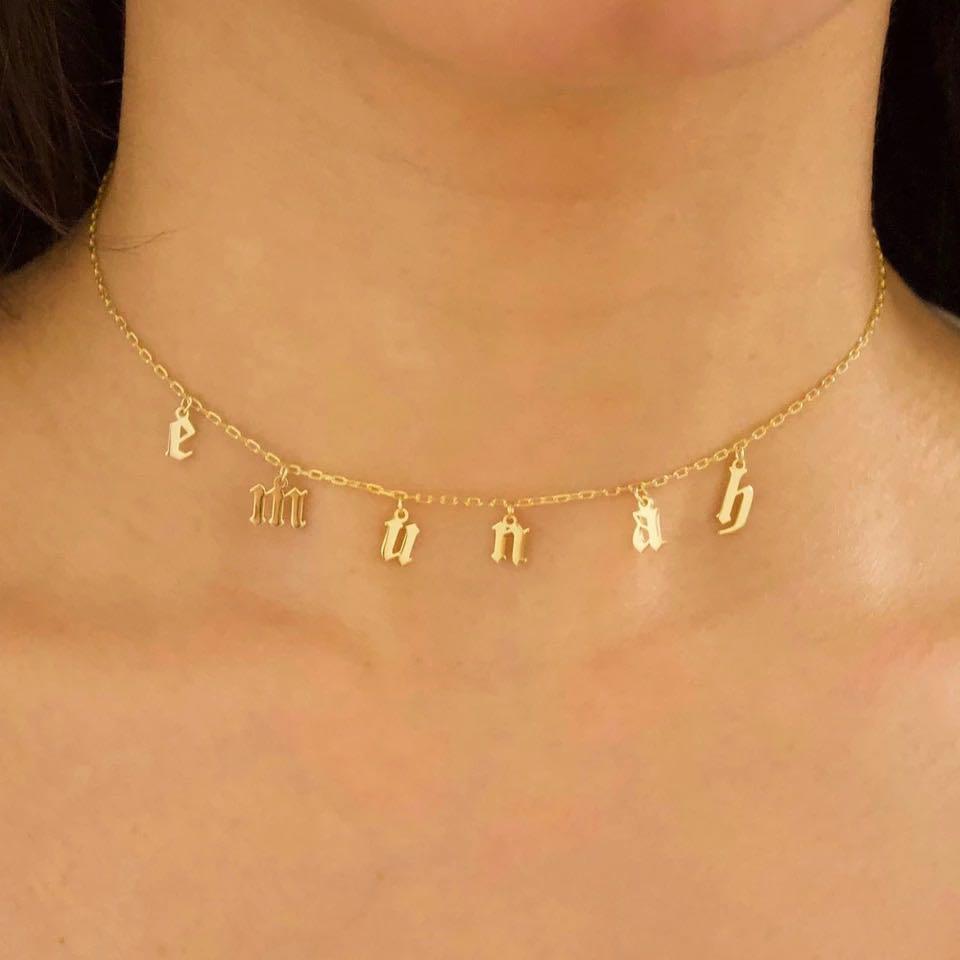 Po Customised Necklace Name Initials Fashion Accessories Jewellery Gifting Birthday Anniversary Wedding Proposal Gift Couple Friends Family Gf Bf Personalised Gift Ulzzang Korean Style Trendy Necklace Women S Fashion Jewellery Necklaces On Carousell Name necklaces, personalised jewellery including rings or bracelets, hand stamped jewellery, customised name plate jewelry, made from sterling silver, gold, stainless steel and acrylic. po customised necklace name initials