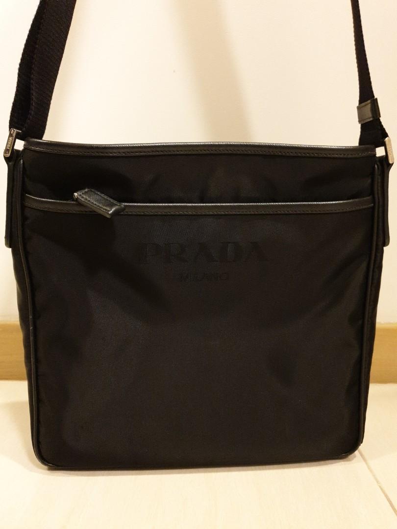 Prada bandoliera tessuto saffiano nero online