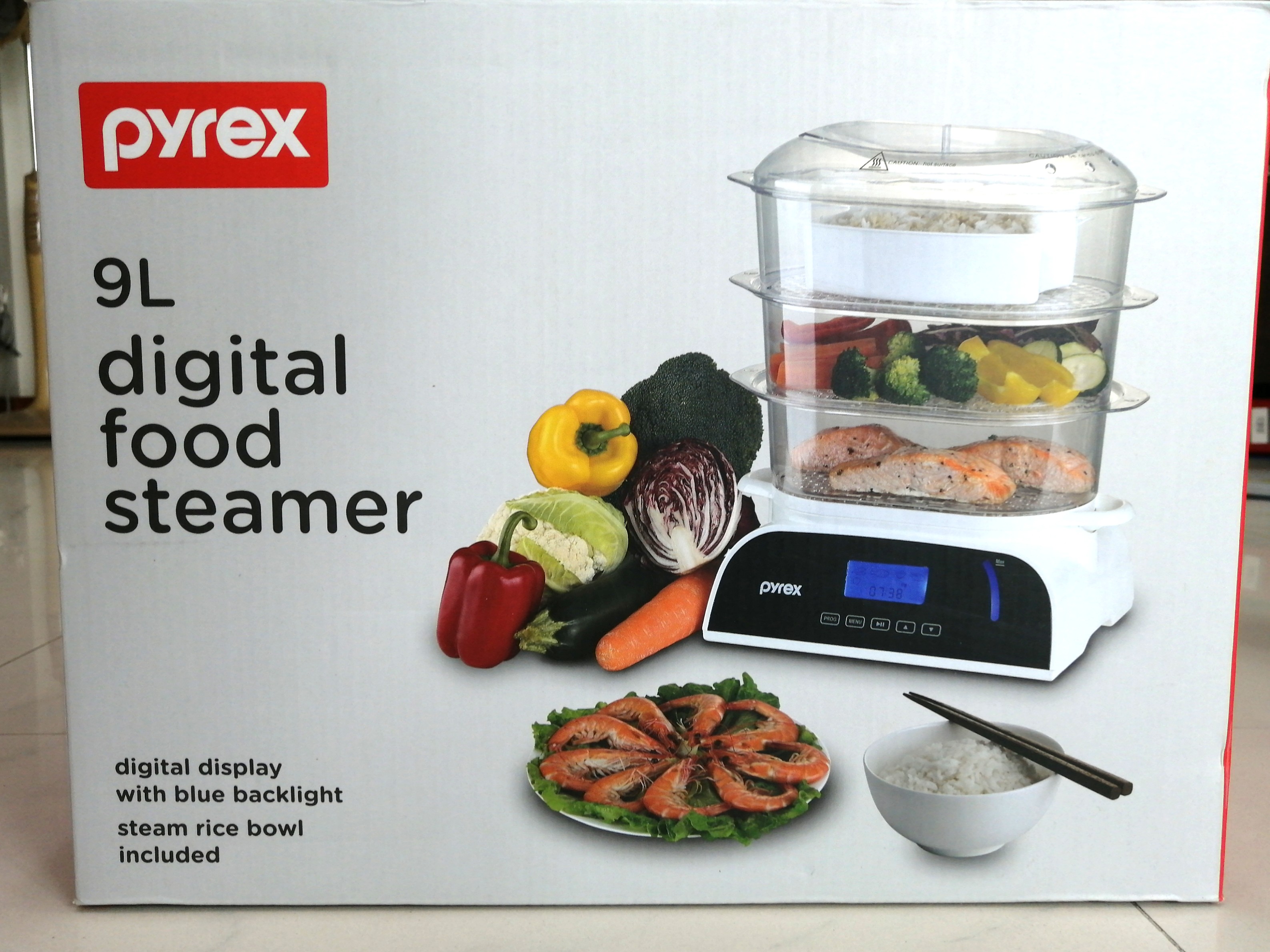 Pyrex 9L Digital Food Steamer, Furniture & Home Living, Kitchenware & Tableware, Food