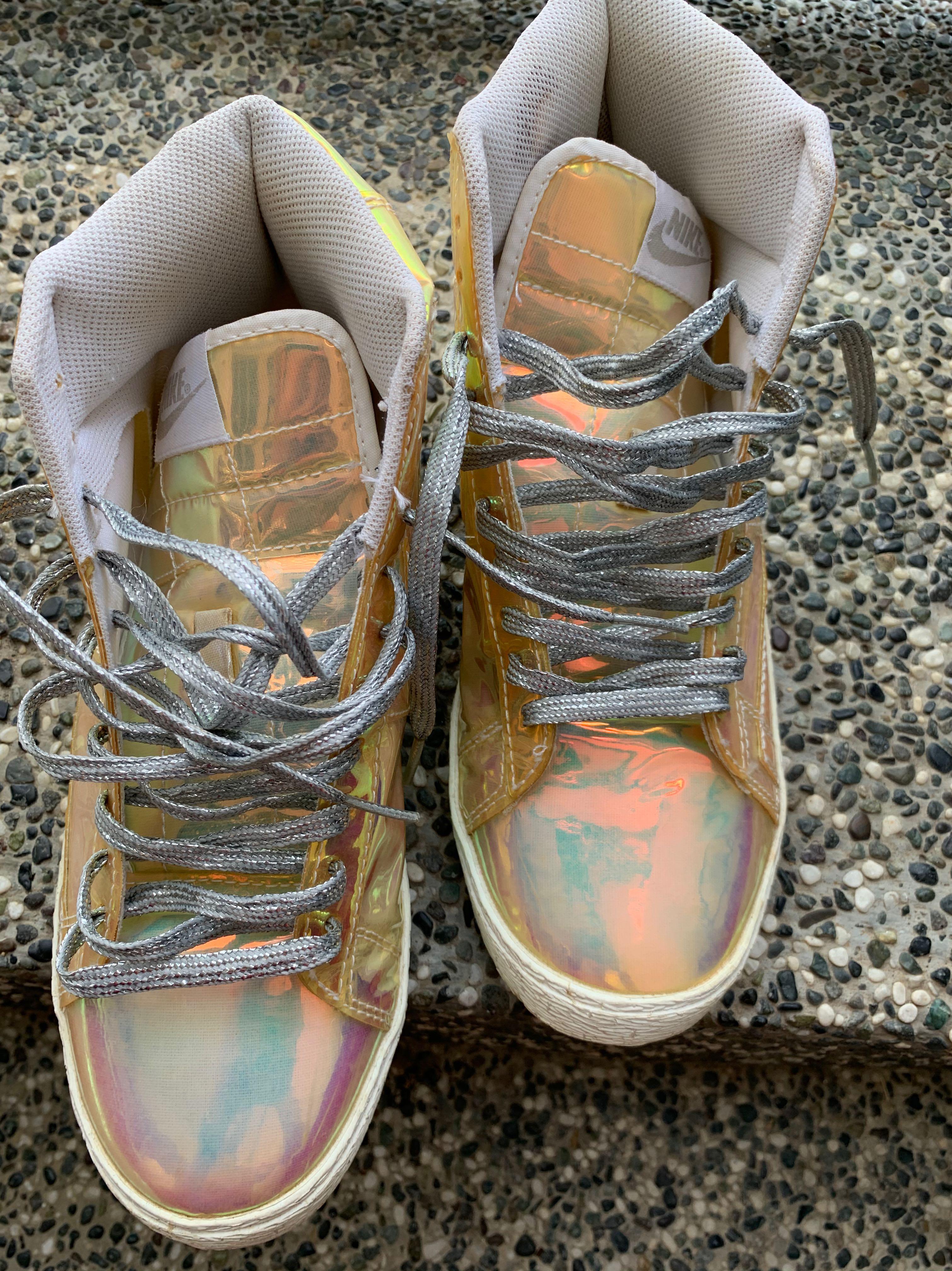 silver nike high tops