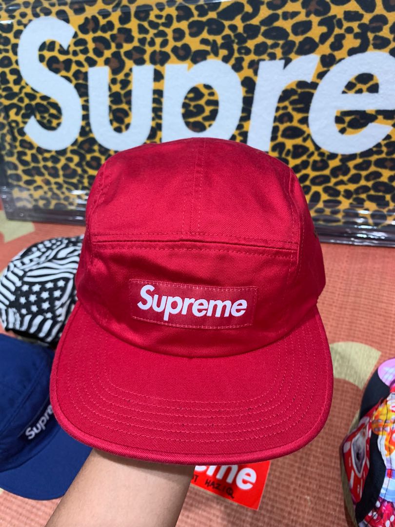 Supreme Washed Chino Twill Camp Cap Red, Men's Fashion, Watches
