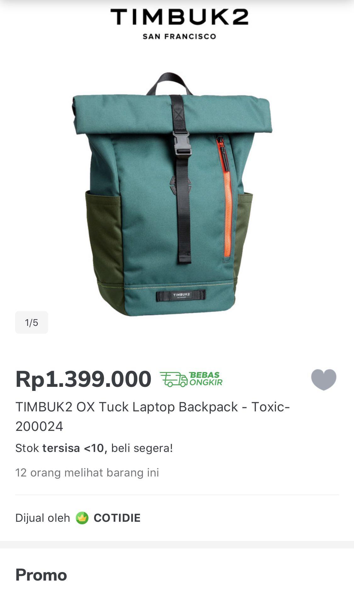 Timbuk2 Tuck Pack Laptop Toxic oktoberovo Fesyen Pria Tas