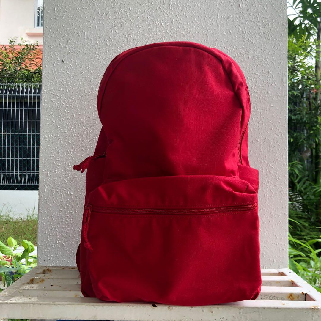 Red canvas backpack sale