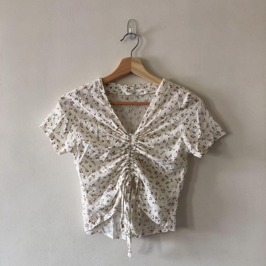 floral ruched top