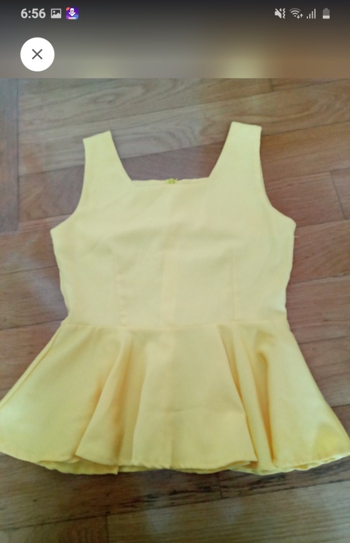 yellow peplum top