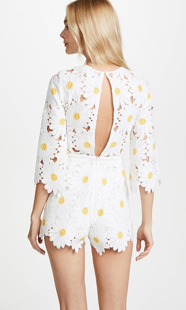 ALICE MCCALL YOU CAN NEVER TELL PLAYSUIT WHITE DAISY