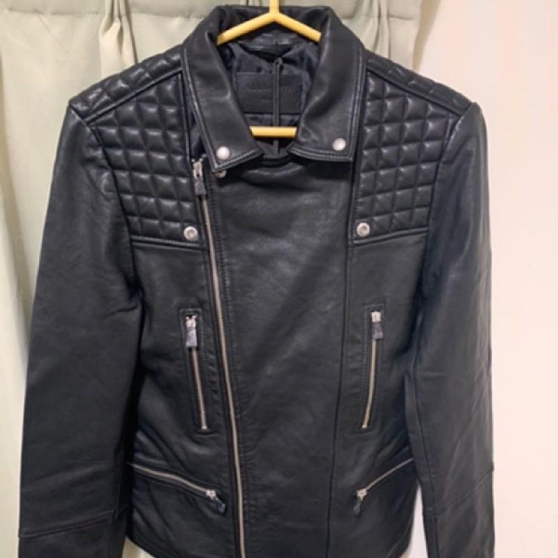 All saints catch leather jacket top