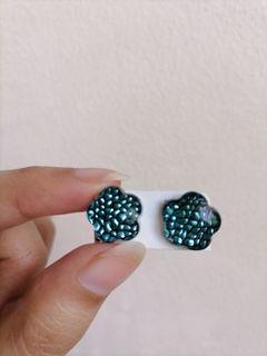 Aquamarine Dainty Flower Earrings