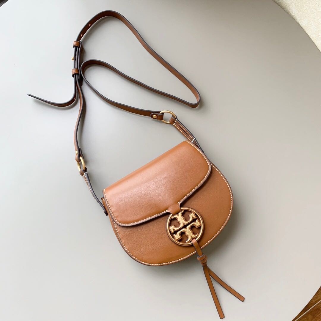 Tory Burch Miller Leather Crossbody Saddle Bag