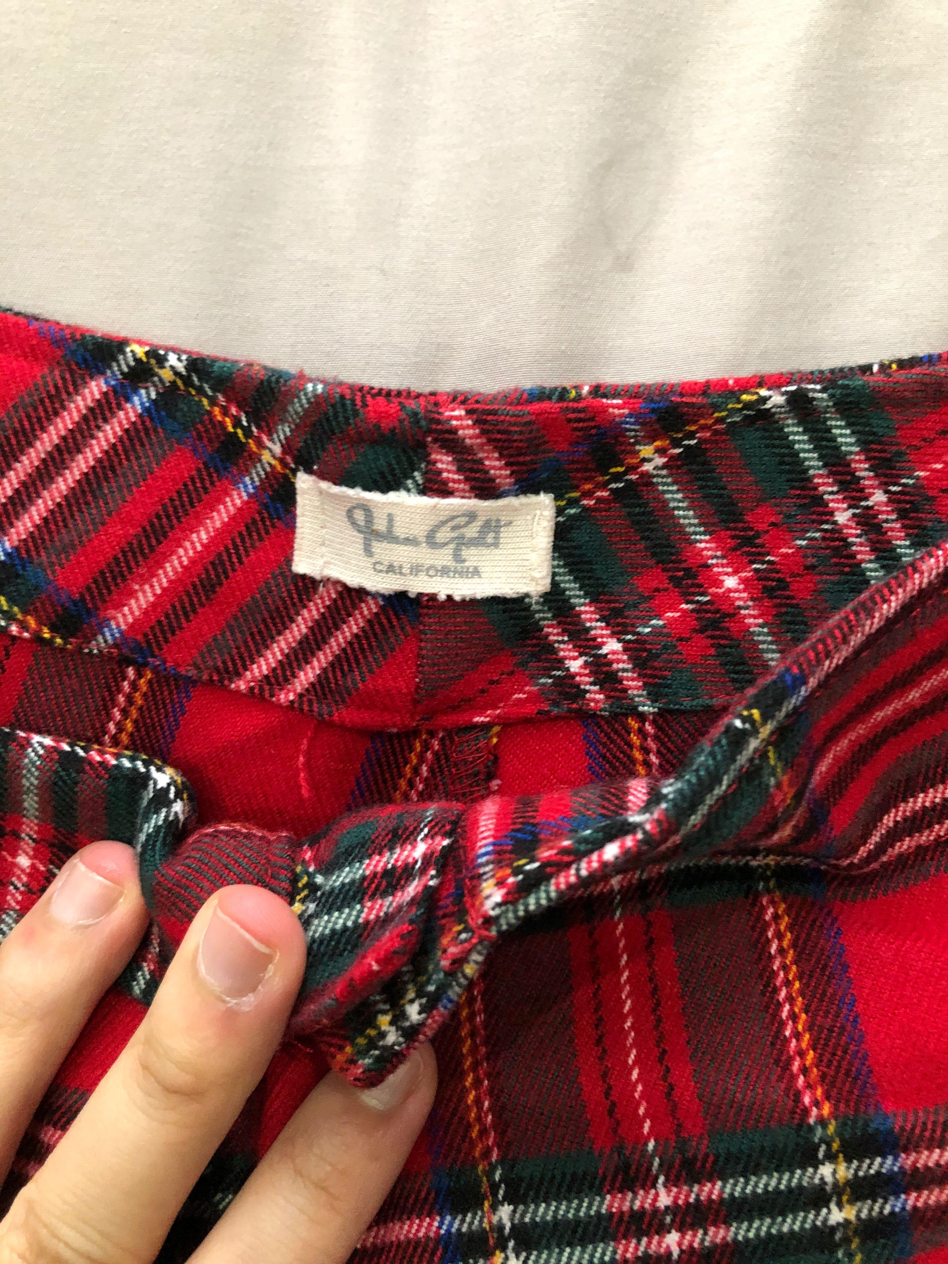 Brandy melville red plaid pants discount