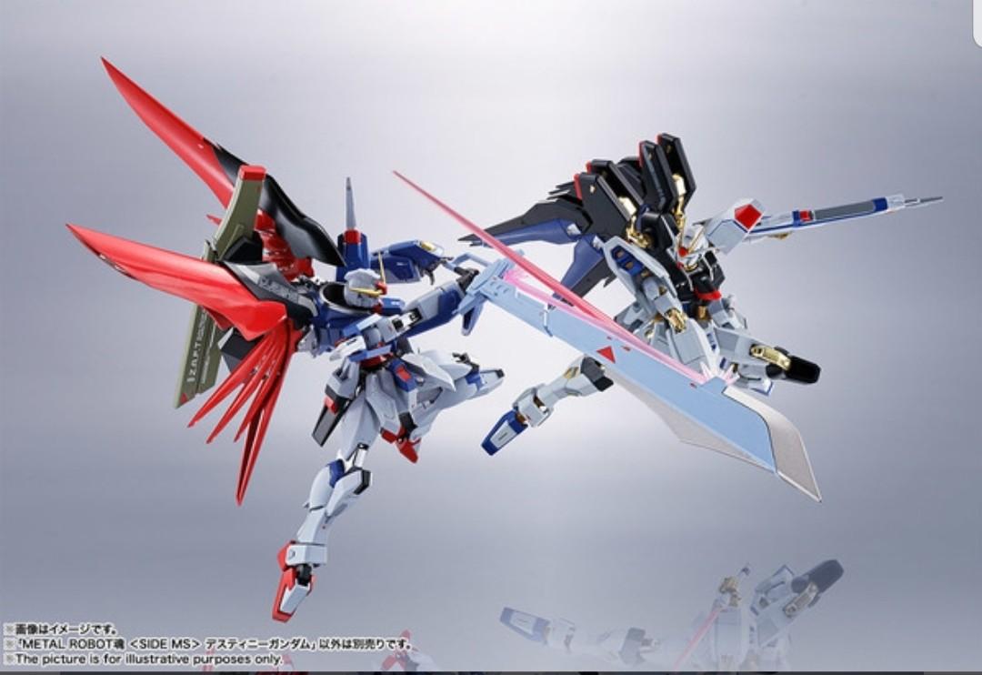 樂富交收照價9折bandai 超合金metal Robot魂mr魂突擊自由高達連光翼stick Freedom Gundam 命運高達destiny Gundam一套三盒 興趣及遊戲 玩具 遊戲類