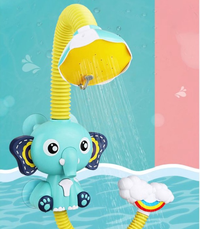 [PreOrder] Bath Play Automatic Elephant Shower Head Water Spray Toy