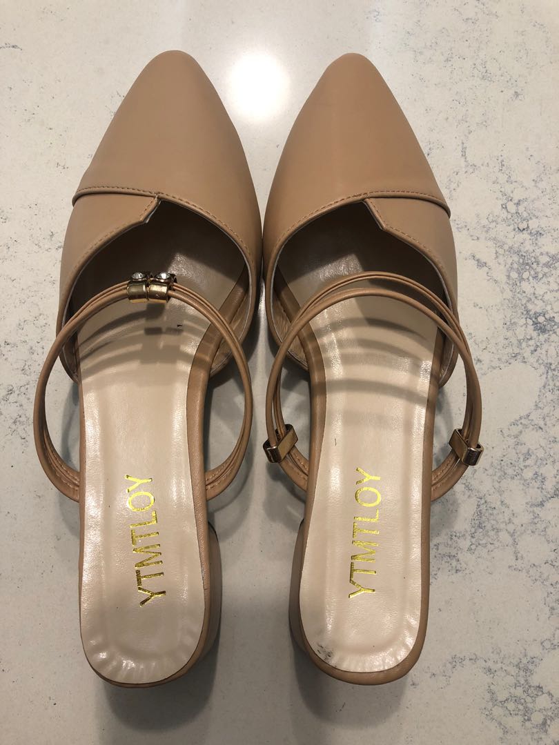 beige comfortable heels