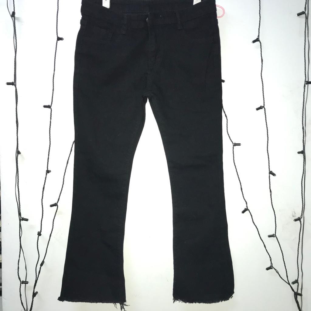 black and white bell bottom jeans