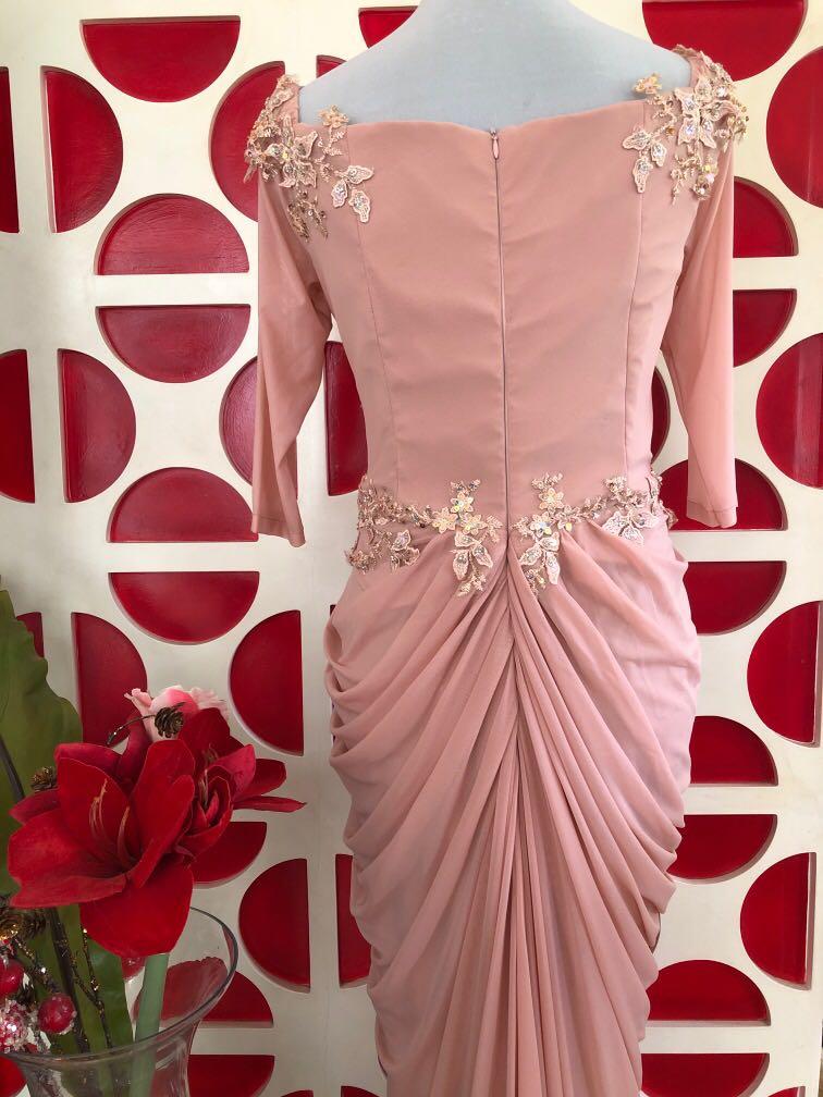 Blush pink ninang gown, Women's Fashion, Dresses & Sets, Evening