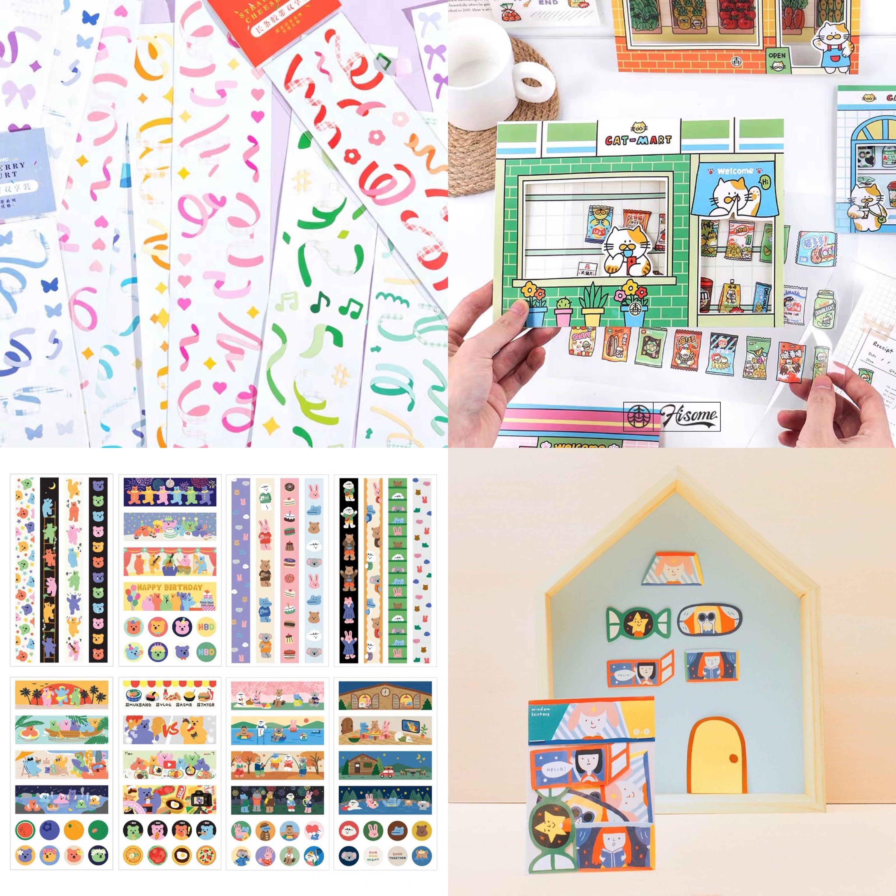 bullet journal checkered confetti yohand studio window dailylike masking washi cat mart stickers hobbies toys stationery craft stationery school supplies on carousell