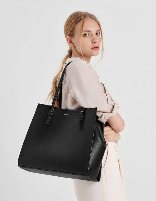 Bnwt Charles Keith Double Handle Structured Tote Bag Women S Fashion Bags Wallets Sling Bags On Carousell