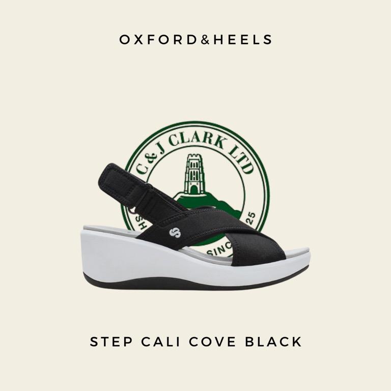 Clarks Step Cali Cove Black Sandal Original Kasut Perempuan Womens
