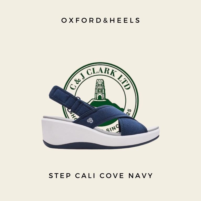 Clarks Step Cali Cove Navy Sandal Original Kasut Perempuan Womens