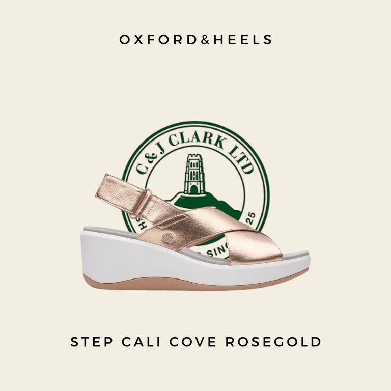 Clarks Step Cali Cove Rose Gold Sandal Original Kasut Perempuan