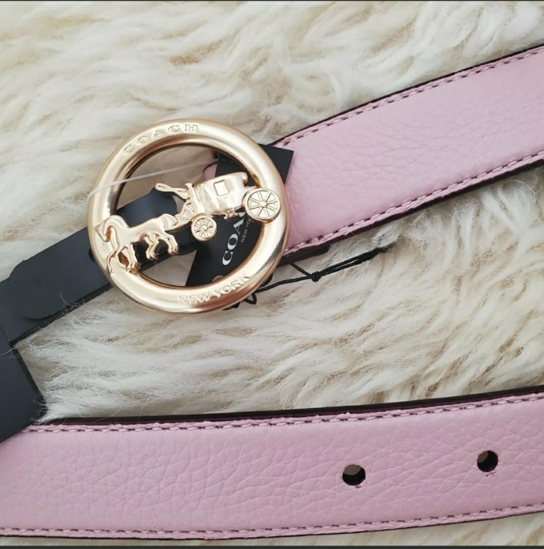 Coach Horse and Carriage Pink Belt Women 25mm (Authentic), Women's Fashion,  Watches & Accessories, Belts on Carousell