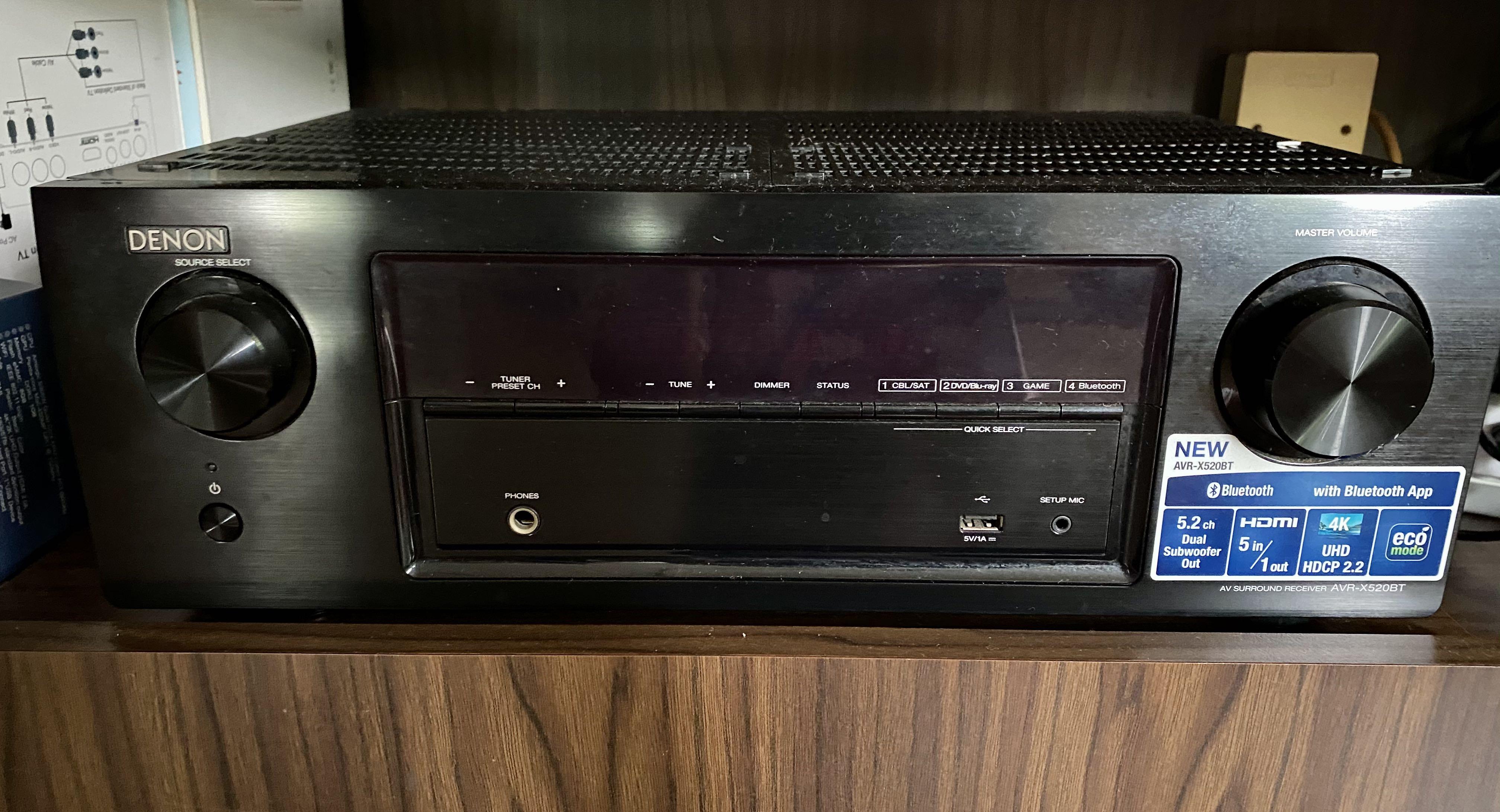 DENON AVR-X250BT Sound System, Audio 