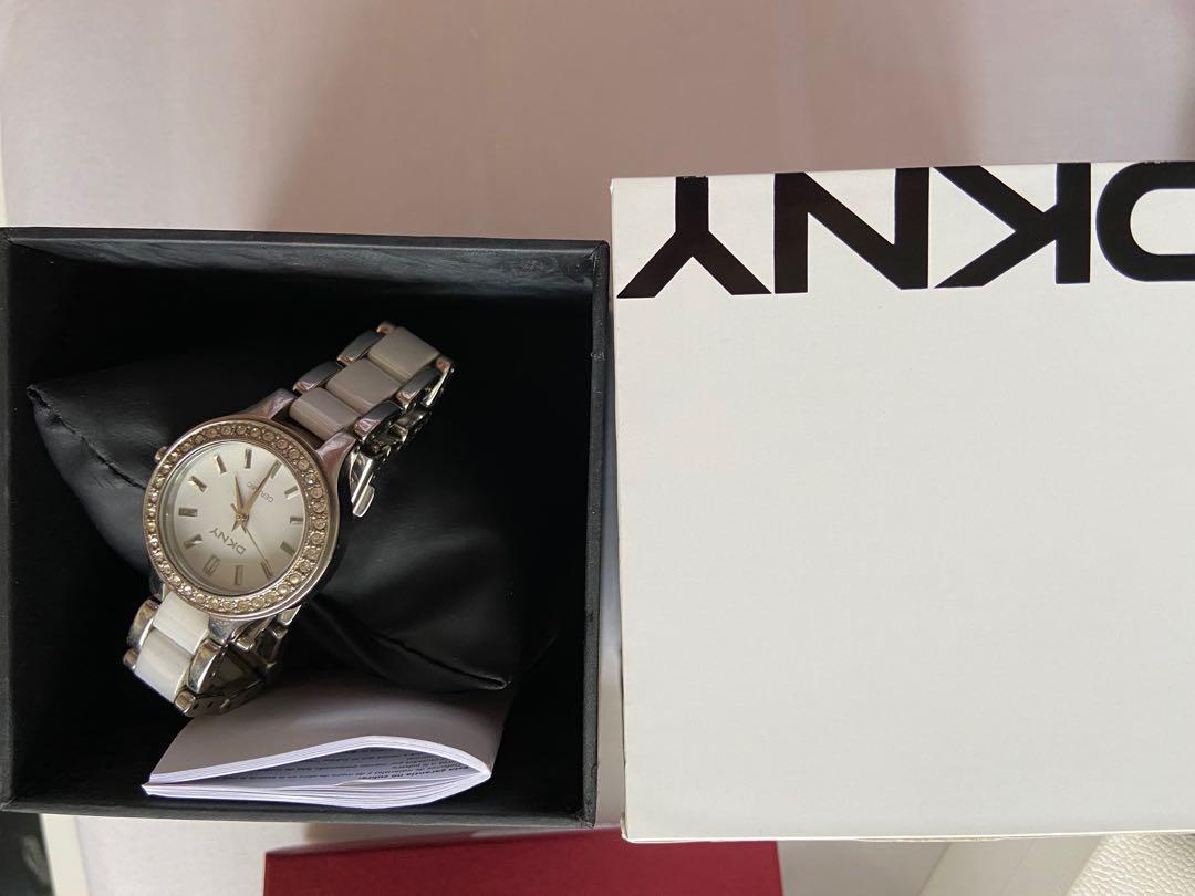 Dkny white and silver watch cheap