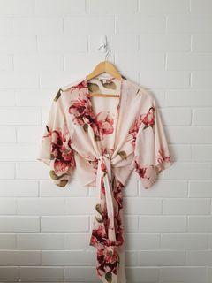 Floral kimono wrap
