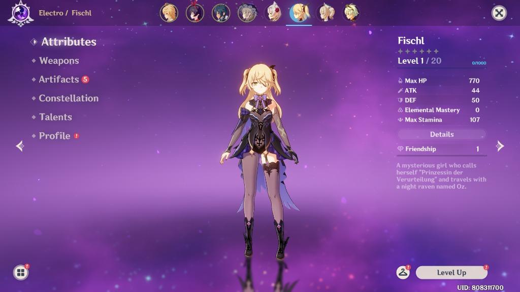 9 Genshin Impact Ar8 Asia Server Good Fischl Starter Video Gaming Others On Carousell
