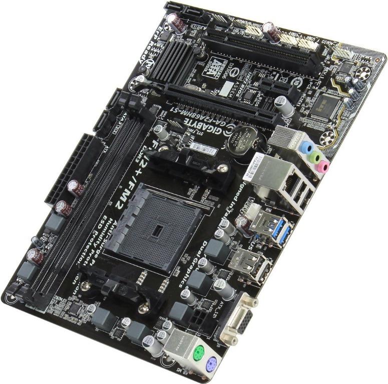 GIGABYTE F2A68HM-S1 FM2++ AMD A8-7680 BUNDLE (Category: Computer Parts) located in Quezon City. Submitted by besteinpc (Listing ID 1039685094, Image 3). Description: GIGABYTE F2A68HM-S1 FM2++ AMD A8-7680 BUNDLE MOTHERBOARD: GIGABYTE F2A68HM-S1 FM2+ SPECS: Socket FM2+ supports AMD FM2+/FM2 A-series APU GIGABYTE Ultra Durable™ Technology Dedicated audio hardware zone with Audio Noise Guard design Native USB 3.0 and SATA3 ports with RAID support GIG
