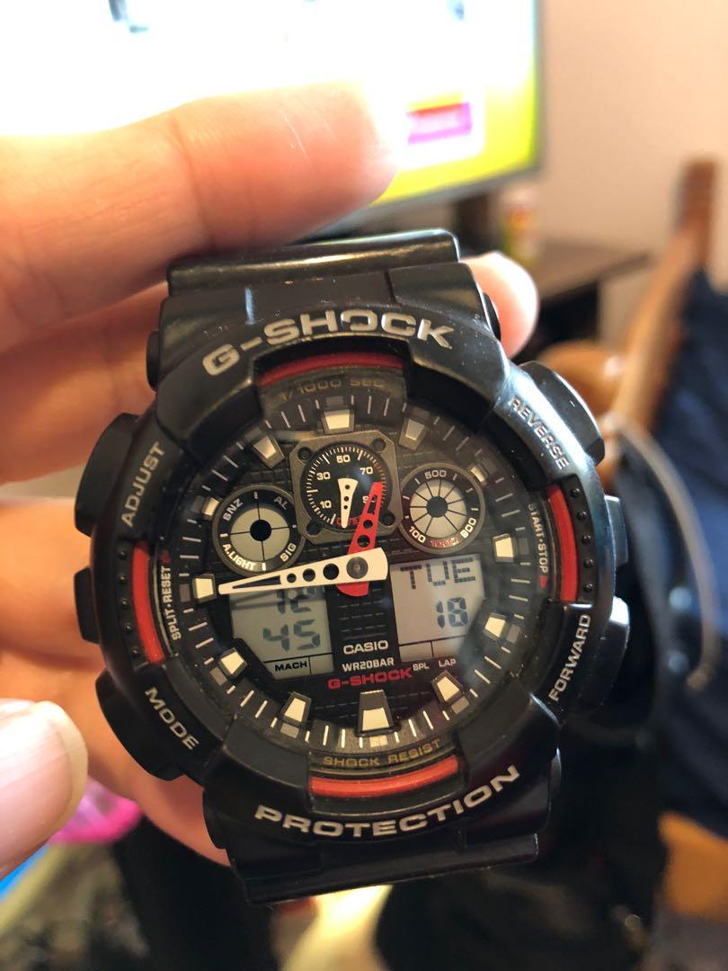 G Shock GA100 Black Red 2nd Hand