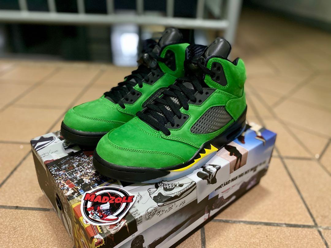 JORDAN 5 RETRO OREGON APPLE GREEN sz 11 Men s Fashion Footwear