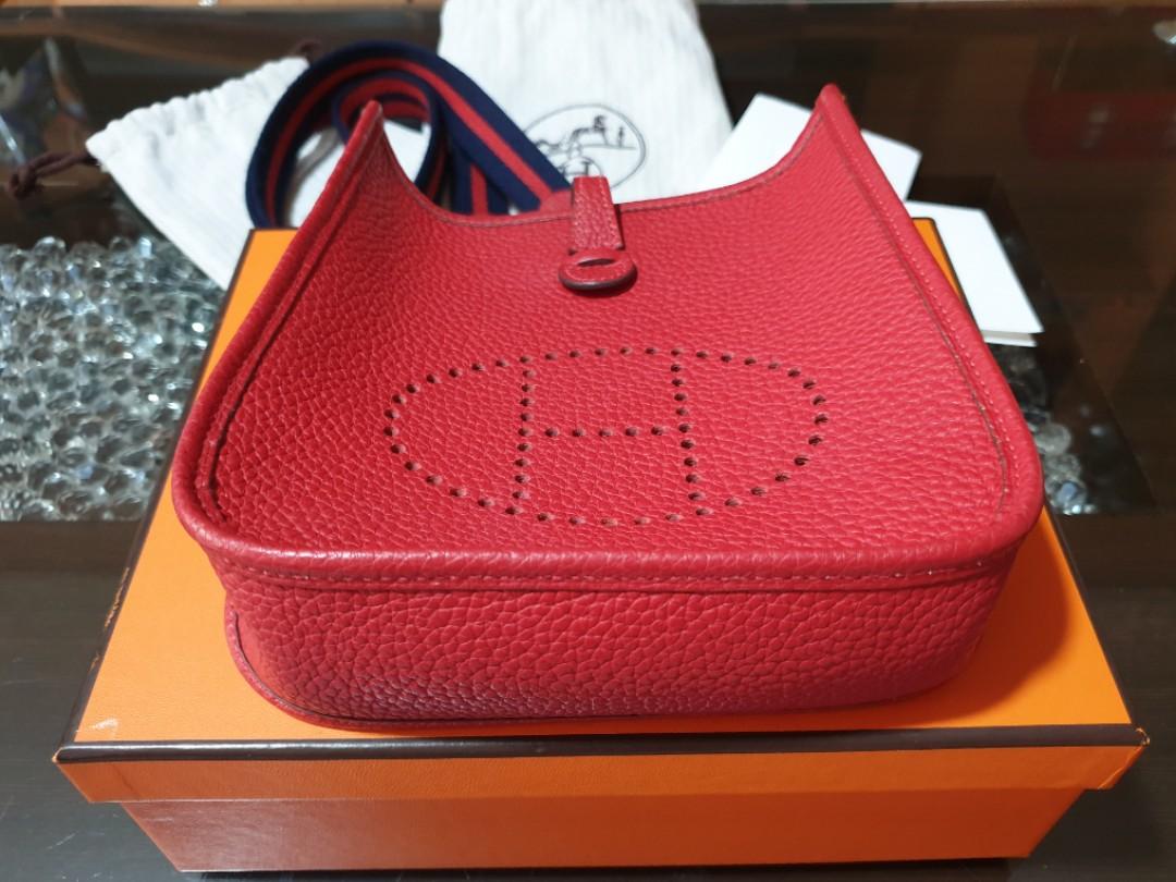 LNIB Hermes Evelyne TPM Rouge Casaque Cl Luxury Bags Wallets